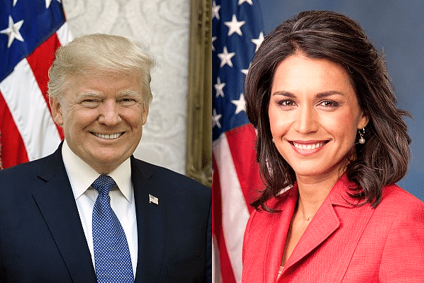 Donald Trump - left, Tulsi Gabbard - right