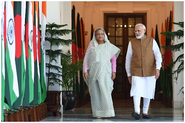 Prime Minister Narendra Modi with his Bangladeshi counterpart Sheikh Hasina. (Twitter/@MEAIndia)