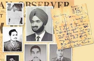 Photos of some of the missing POWs and the letter written by Maj Ashok Suri. (Source: Facebook @TheMissing54Indians)