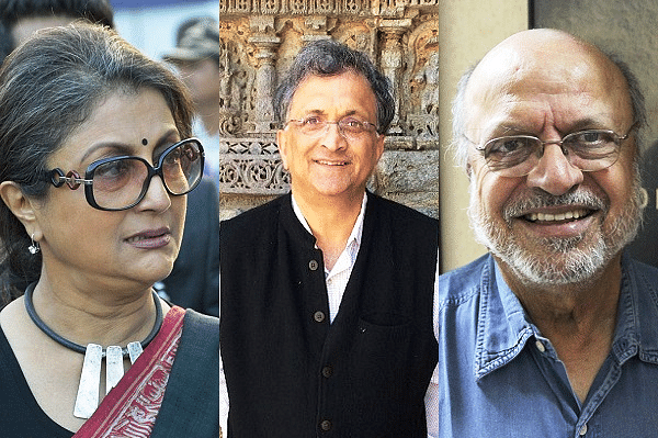 Aparna Sen - left, Ram Guha - centre, Shyam Benegal - right