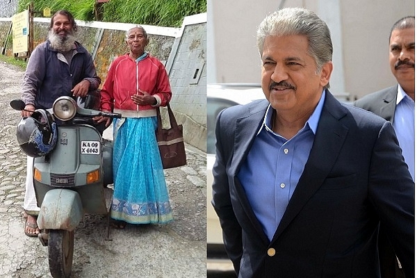 Krishna Kumar with him mother (Left); Anand Mahindra (Right)