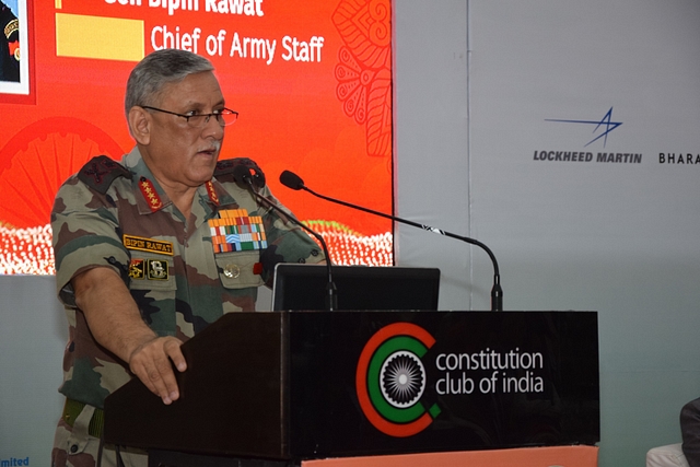 Genera Bipin Rawat speaks at the meet. (via Twitter)