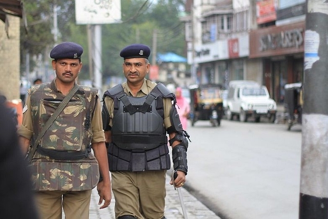 Security personnel in Kashmir.