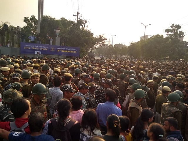 Students protesting at the JNU campus (representative picture) (Twitter/@DrVivekChouksey)