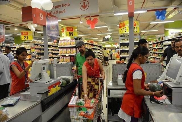 Shoppers at a supermarket.