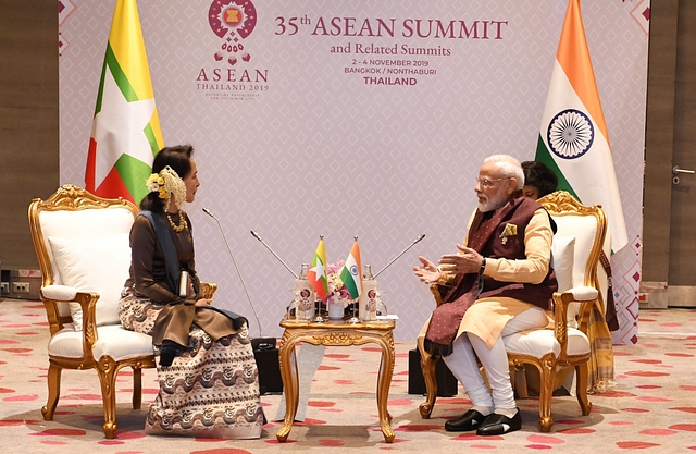 Prime Minister Narendra Modi and Myanmar’s State Counsellor Aung San Suu Kyi (Twitter/@narendramodi)