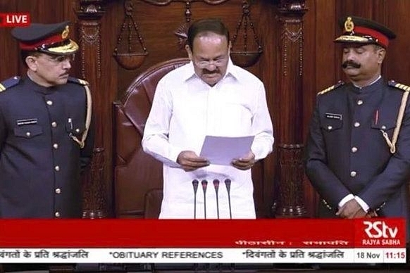 RS Chairman Venkaiah Naidu With the Marshals (Pic Via Twitter)