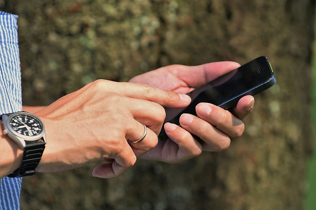 A mobile user. (Photo by Atsushi Tomura/Getty Images)