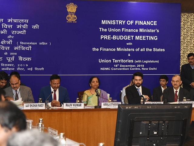 Finance Minister Nirmala Sitharaman at the Pre-Budget Meet (Twitter/@FinMinIndia)