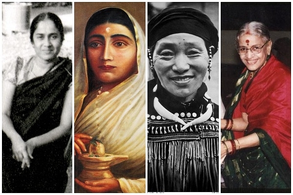  From left to right, Kamala Sohonie (IISc Connect/Anil Sohonie), Ahilyabai Holkar, Rani Gaidinliu and M S Subbulakshmi (<a href="https://en.wikipedia.org/wiki/User:C.Daniel_Chelliah">C.Daniel Chelliah</a>/Wikipedia)