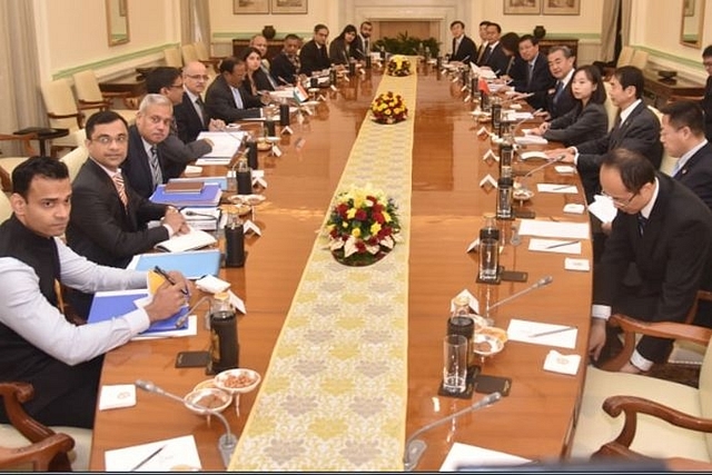 NSA Ajit Doval in a meeting with Chinese delegation (Pic Via MEA)