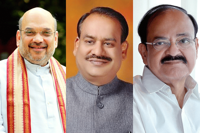 Home Minister Amit Shah, Lok Sabha Speaker Om Birla and Vice-President and Rajya Sabha Chairman Venkaiah Naidu.