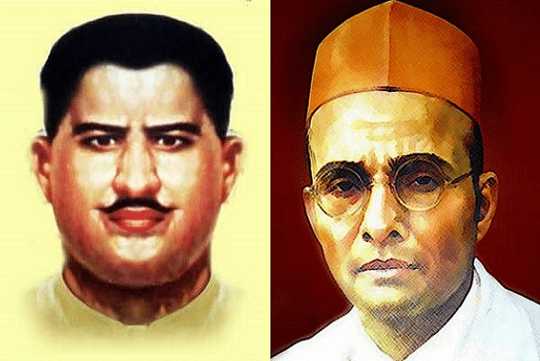 Ram Prasad Bismil - left, Veer Savarkar - right