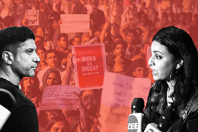 Bollywood actors during a CAA protest rally in Mumbai.