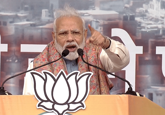 PM Modi at a public rally in New Delhi (Twitter/@BJP4India)