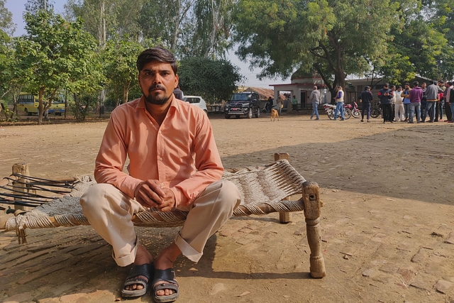 Lokesh, the victim, outside Rabupura police station on 15 December, 2019/Swati Goel Sharma