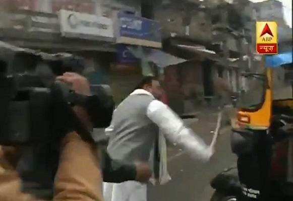 A still from the video captured by ABP news