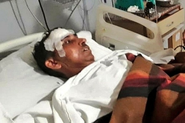 Delhi police constable admitted in ICU after being injured in violent Jamia protests (Pic Via Twitter)