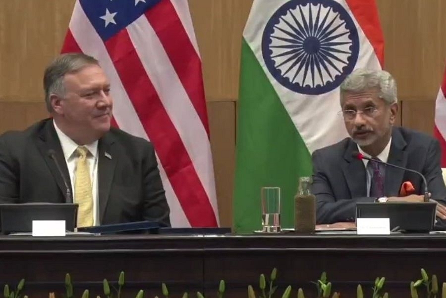 EAM S Jaishankar with US Secretary of State Mike Pompeo (Pic Via Twitter)