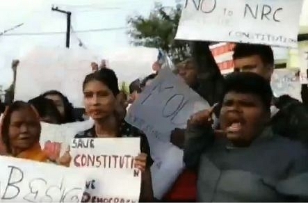 A screengrab of the protest (Source: Twitter)