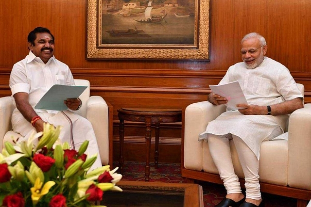 Prime Minister Narendra Modi with Tamil Nadu Chief Minister E Palanisamy.