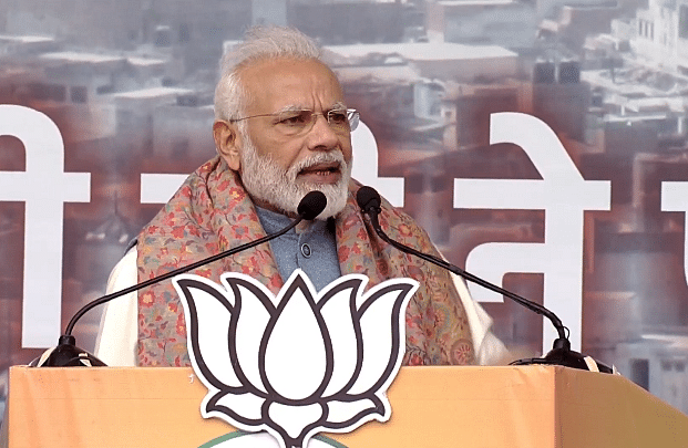 PM Modi at the public rally at Delhi’s Ramlila Maidan