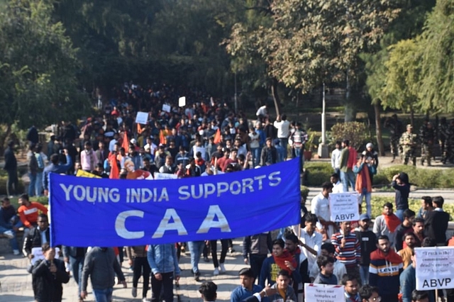 DU students at the rally organised by ABVP. (Twitter/@ABVPVoice)