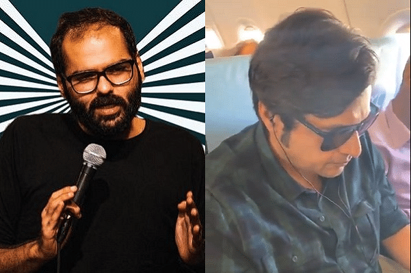 Kunal Kamra - left, Arnab Goswami - right