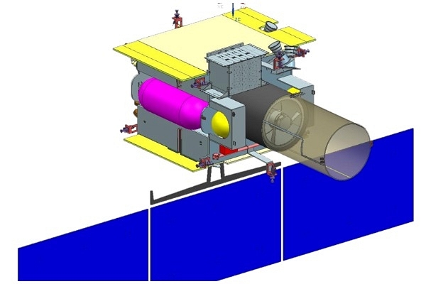 Image from wikipedia. GEO Imaging Satellite 1 or GISAT-1 in deployed configuration.