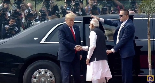 PM Modi receives President Trump at Hyderabad House