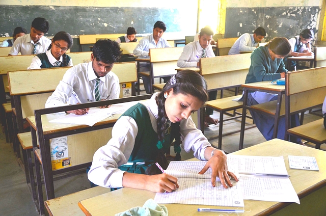 A cheating-free environment for the exams is being ensured by the government. (Mujeeb Faruqui/Hindustan Times via Getty Images)