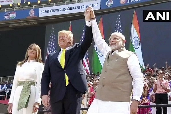 Prime Minister Modi with President Trump and First Lady Melania (@ANI/Twitter)