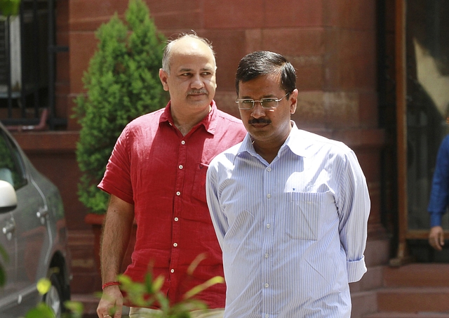 Arvind Kejriwal and Manish Sisodia  (Sanjeev Verma/Hindustan Times via Getty Images)