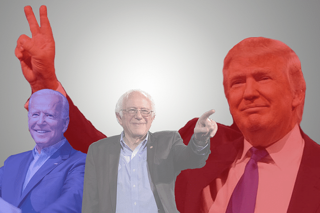 Joe Biden, Bernie Sanders and Donald Trump.