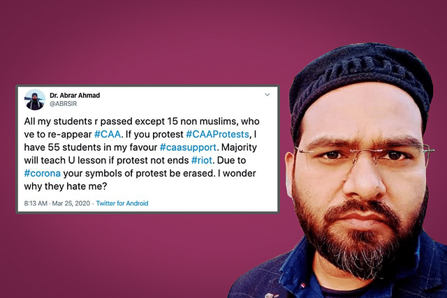 Dr Abrar Ahmad and his controversial tweet.&nbsp;