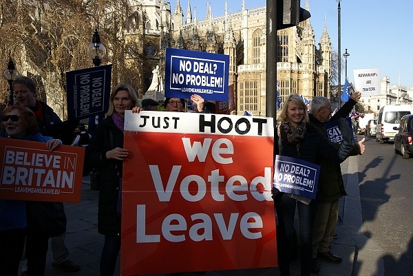 A pro-Brexit protest.&nbsp;