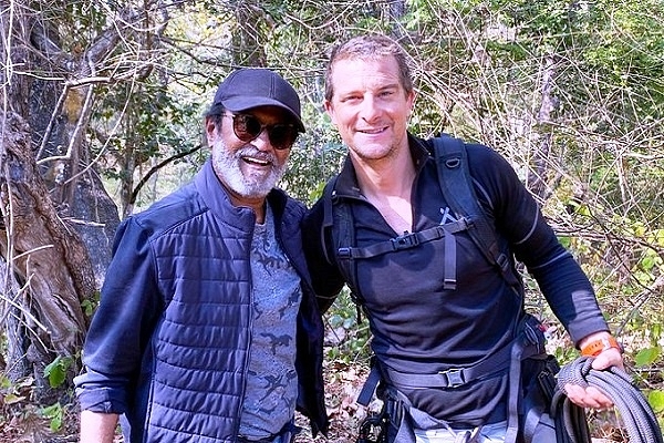  Rajinikanth with Bear Grylls&nbsp;