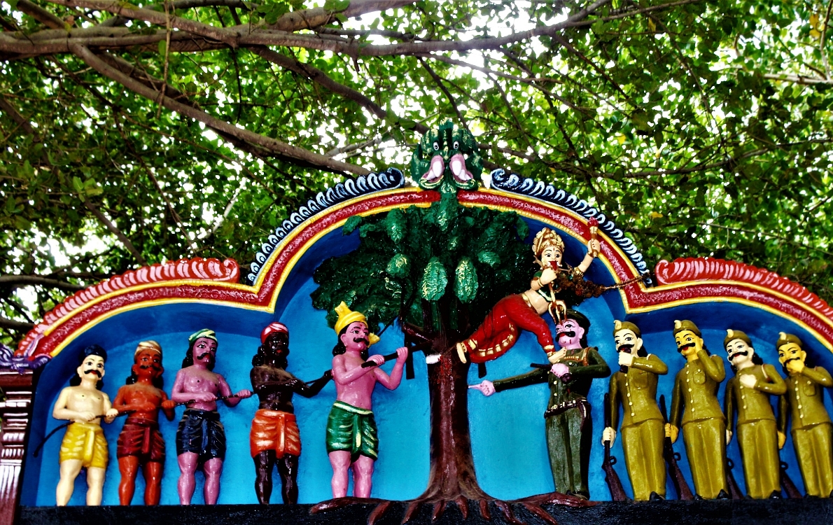 Destruction of forests makes the fierce form of the Goddess emerge; Goddess temple, Kanyakumari district.