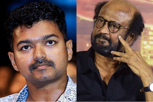 Actor Vijay - left, Rajinikanth - right&nbsp;