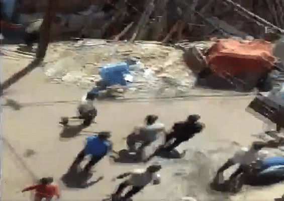 A screengrab from the video of the attack (Source: Twitter)