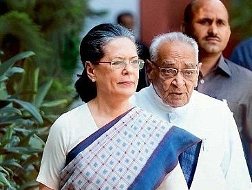 Sonia Gandhi arrives for the CWC meeting with Ahmed Patel (representative image)