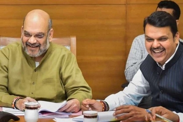 Amit Shah with Devendra Fadnavis (Pic Via Patrika)