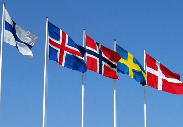 Flags of nordic countries.&nbsp;