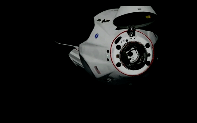 Crew Dragon before docking with the International Space Station (Twitter/SpaceX)