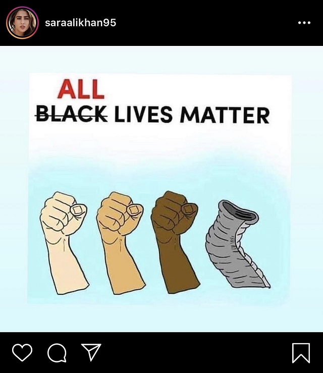 Actor Sara Ali Khan Trolled For Advocating “All Lives Matter” Instead Of #BlackLivesMatter On Social Media