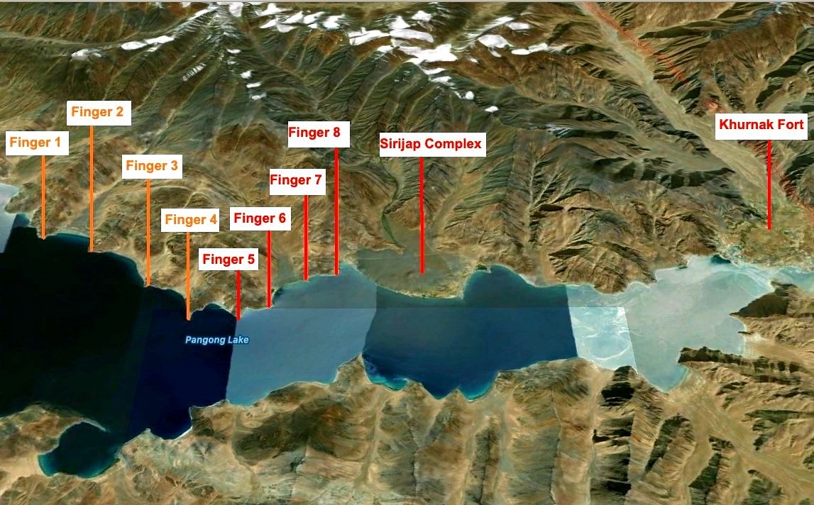While India holds area upto the western side of Finger 4, which is also called Foxhole Point or Foxhole Ridge, and claims that the LAC runs through Finger 8, China claims that the LAC is close to Finger 2. India has been sending patrols upto Finger 8 for years while the Chinese patrol upto the eastern side Finger 4.