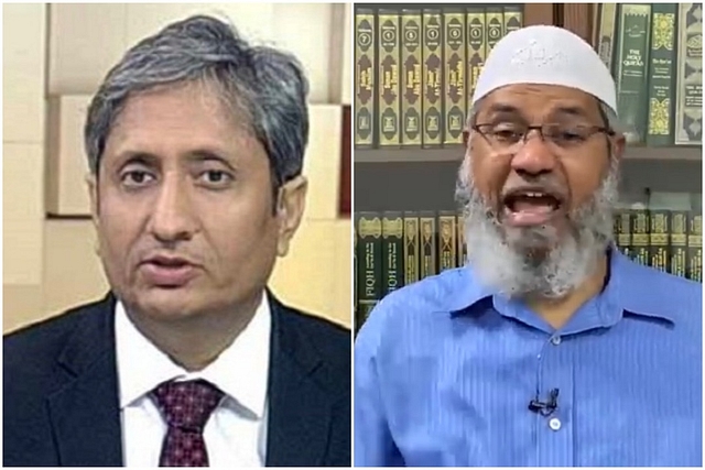 (On left) Ravish Kumar and (on right) Zakir Naik