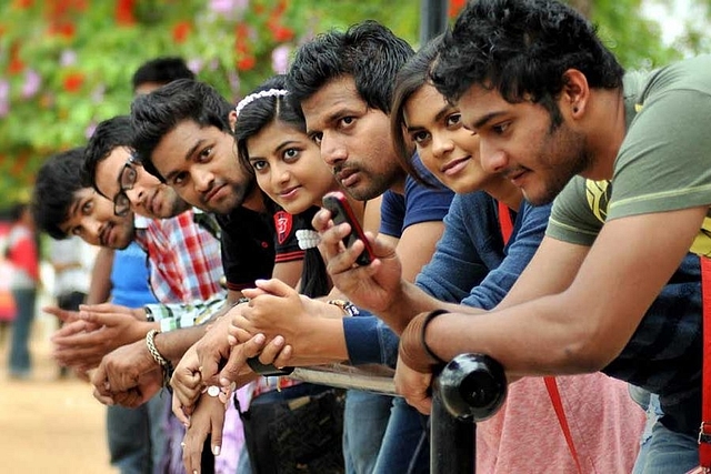 Youngsters on a college campus.