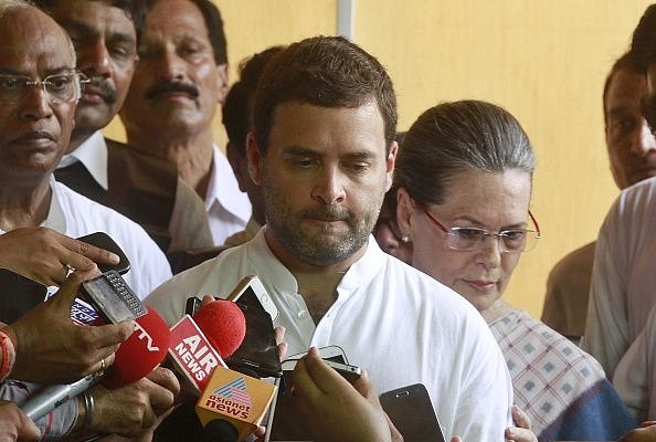 Congress leader Rahul Gandhi with Congress President Sonia Gandhi (Sanjeev Verma/Hindustan Times via Getty Images)