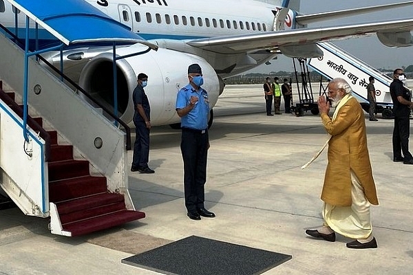 Clad In Golden Kurta And Dhoti, PM Modi Leaves For Ayodhya To Attend Ram Mandir's Bhoomi Pujan